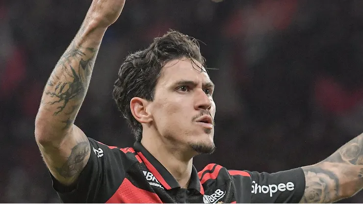 Pedro jogador do Flamengo comemora seu gol durante partida contra o Vitoria no estadio Maracana pelo campeonato Copa Do Brasil 2026. Foto: Thiago Ribeiro/AGIF