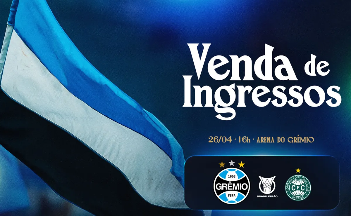 Grêmio inicia venda de ingressos com promoção para sócios em jogo contra o Coritiba