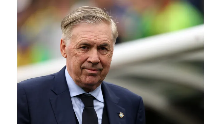 FOXBOROUGH, MASSACHUSETTS - MARCH 26: Carlo Ancelotti, Head Coach of Brazil, looks on prior to the international friendly match between Brazil and France at Gillette Stadium on March 26, 2026 in Foxborough, Massachusetts. (Photo by Maddie Meyer/Getty Images)