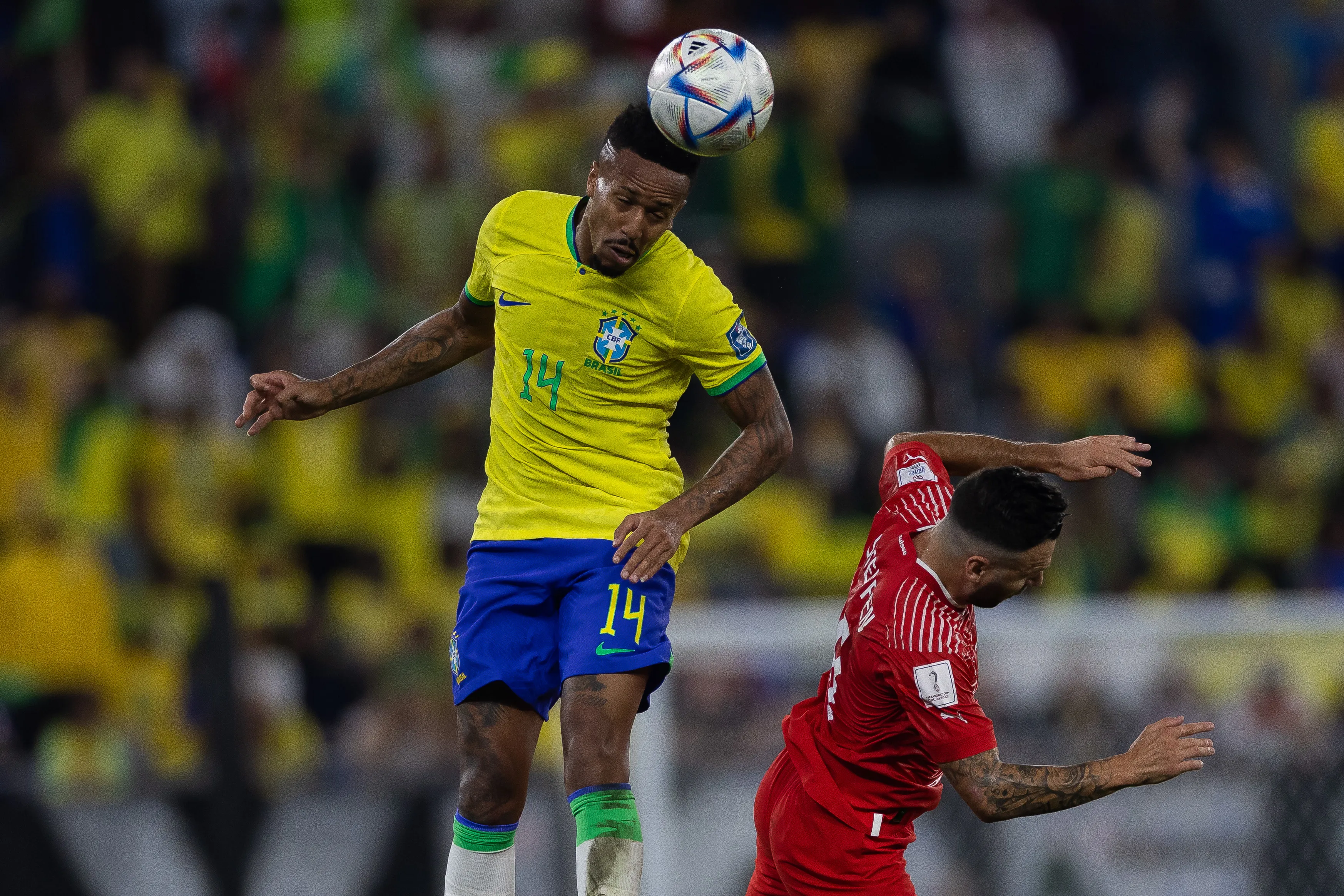 Militao jogador do Brasil durante partida contra o Suica no estadio 974 pelo campeonato Copa do Mundo 2022. Foto: Pedro Martins/AGIF