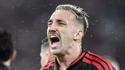 Léo Ortiz comemorando gol pelo Fla.