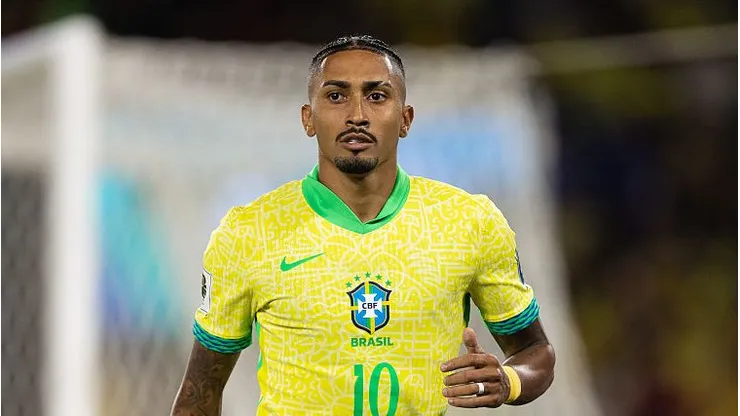 Raphinha na Seleção Brasileira. Foto: Ruano Carneiro/Getty Images