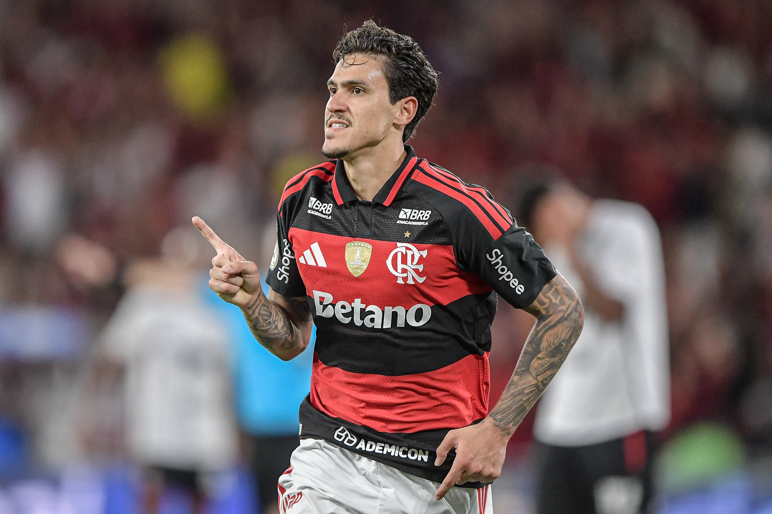 Pedro jogador do Flamengo durante partida contra o Vitoria no estadio Maracana pelo campeonato Copa Do Brasil 2026. Foto: Thiago Ribeiro/AGIF