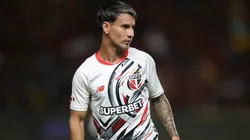 Ferreirinha jogador do Sao Paulo durante a partida entre Sport e Sao Paulo na Ilha do Retiro em Recife (PE), pelo Campeonato Brasileiro da Serie A 2025. Foto: Marlon Costa/AGIF