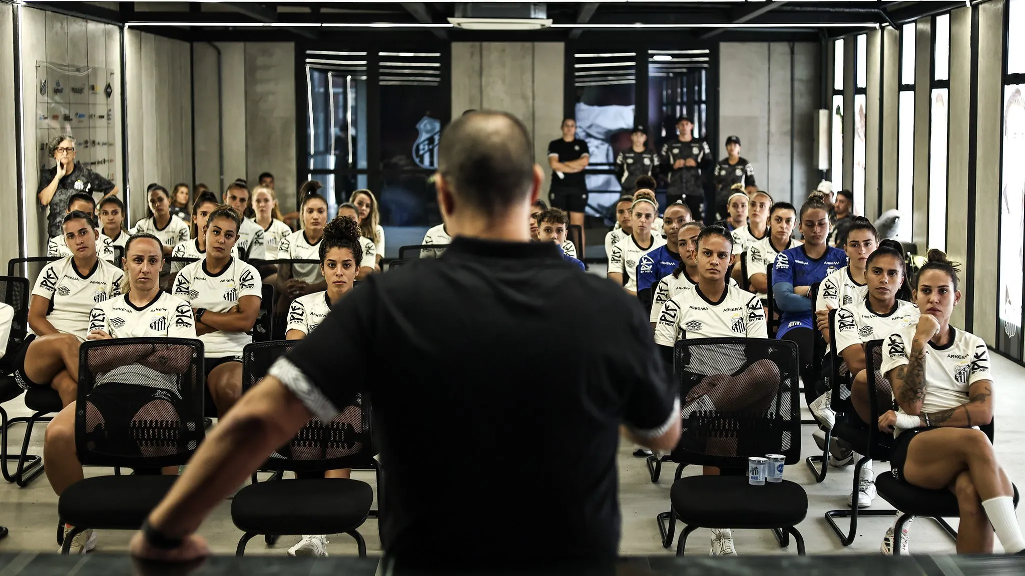 Chegada do novo técnico das Sereias da Vila Marcelo Frigerio, no CT Rei Pelé