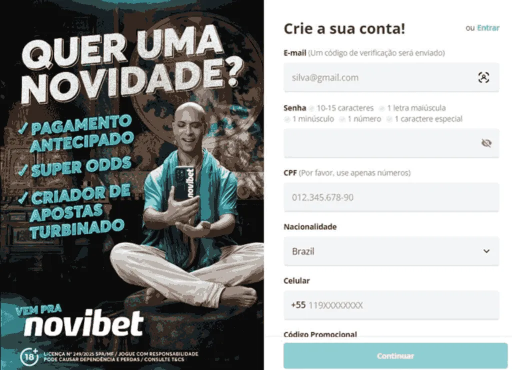 Novibet Cadastro