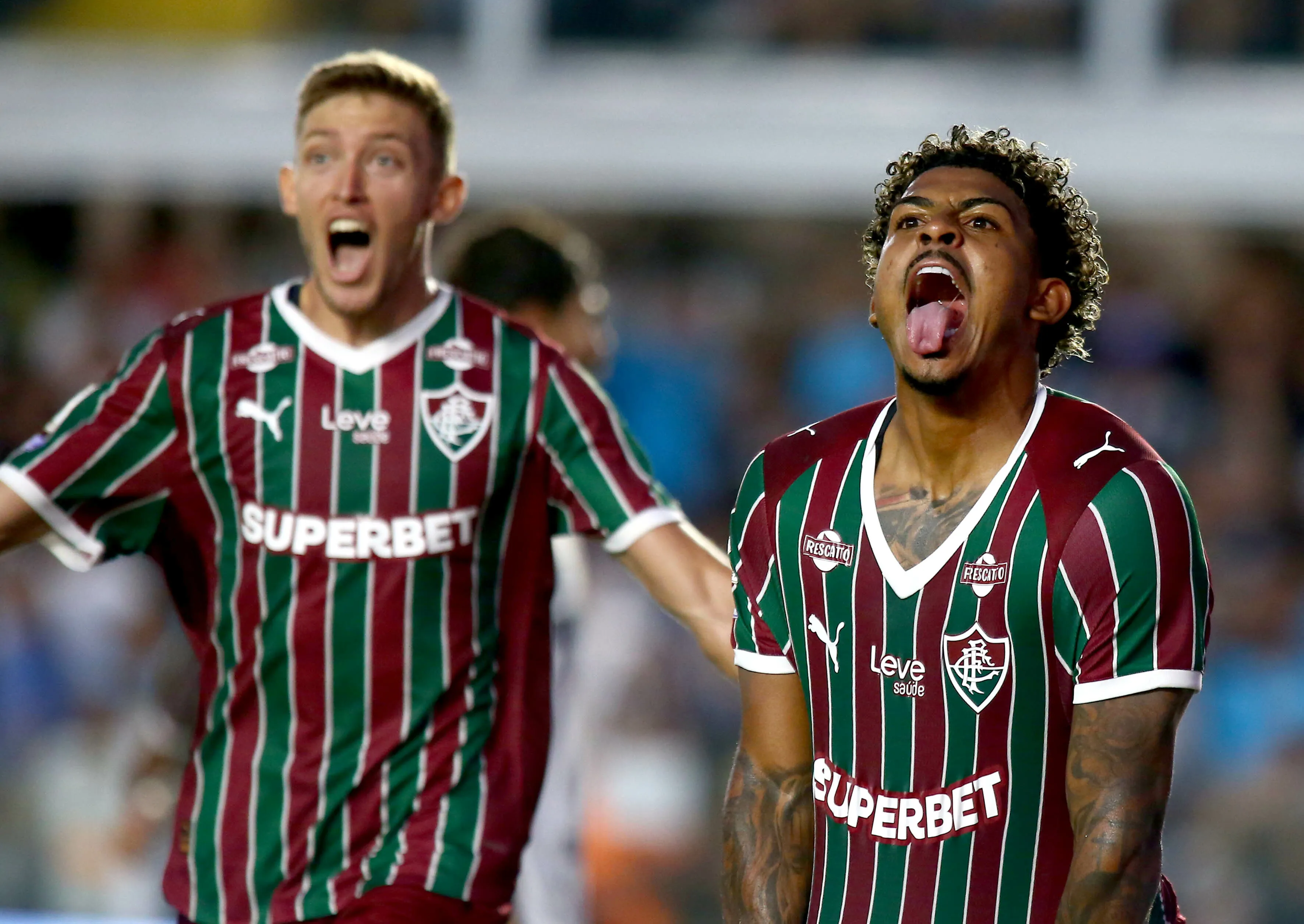 Castillo e JK marcaram na vitória do Fluminense sobre o Santos. Foto: Mauricio De Souza/AGIF