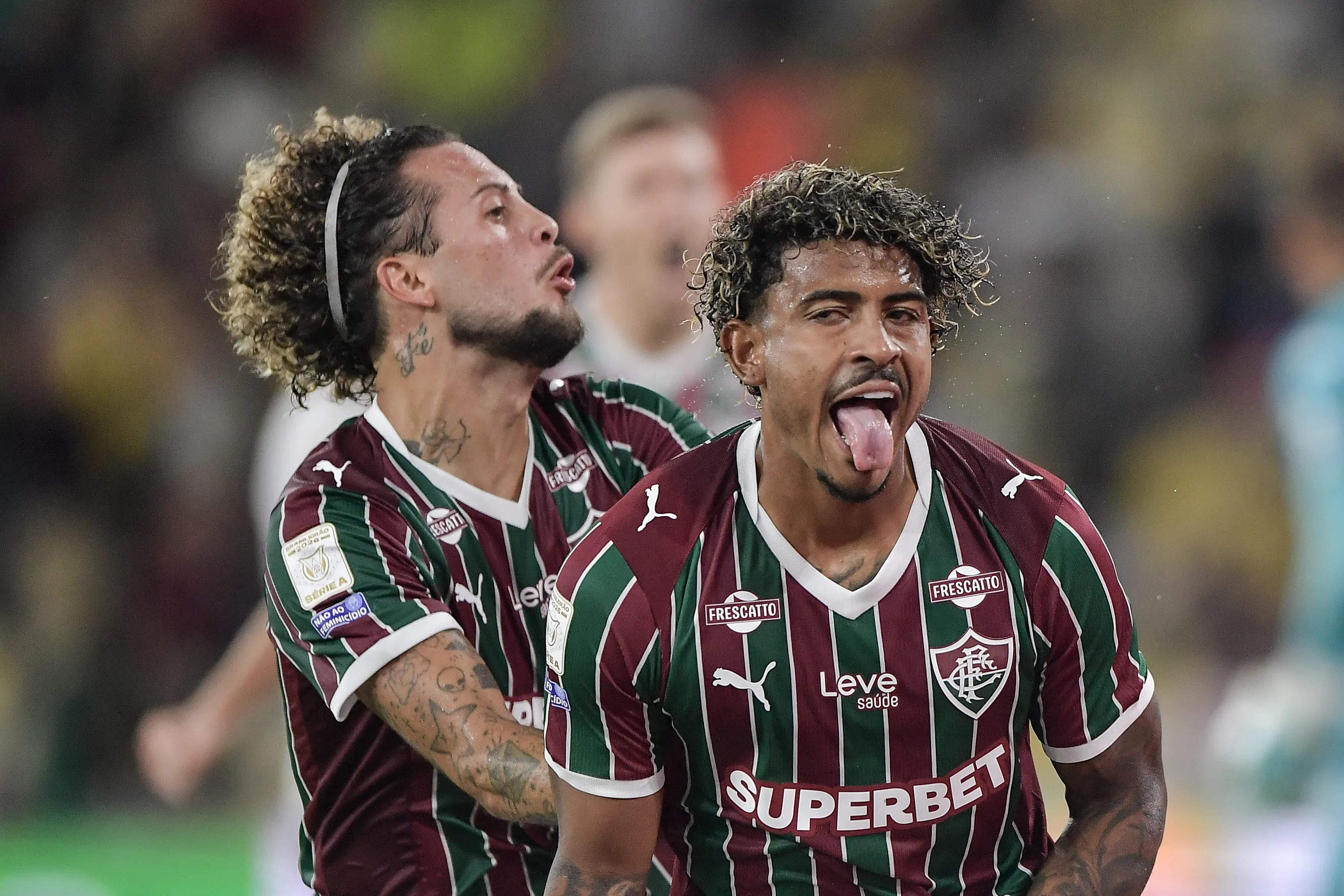 Jhon Kennedy jogador do Fluminense comemora seu gol durante partida contra o Chapecoense. Foto: Thiago Ribeiro/AGIF