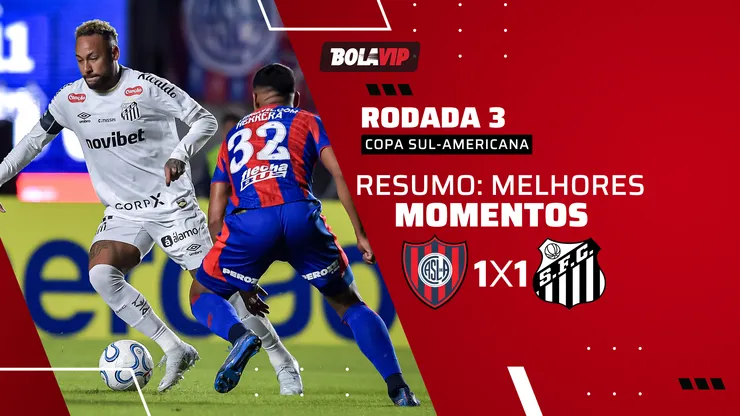 San Lorenzo 1 x 1 Santos. Foto: Marcelo Endelli/Getty Images