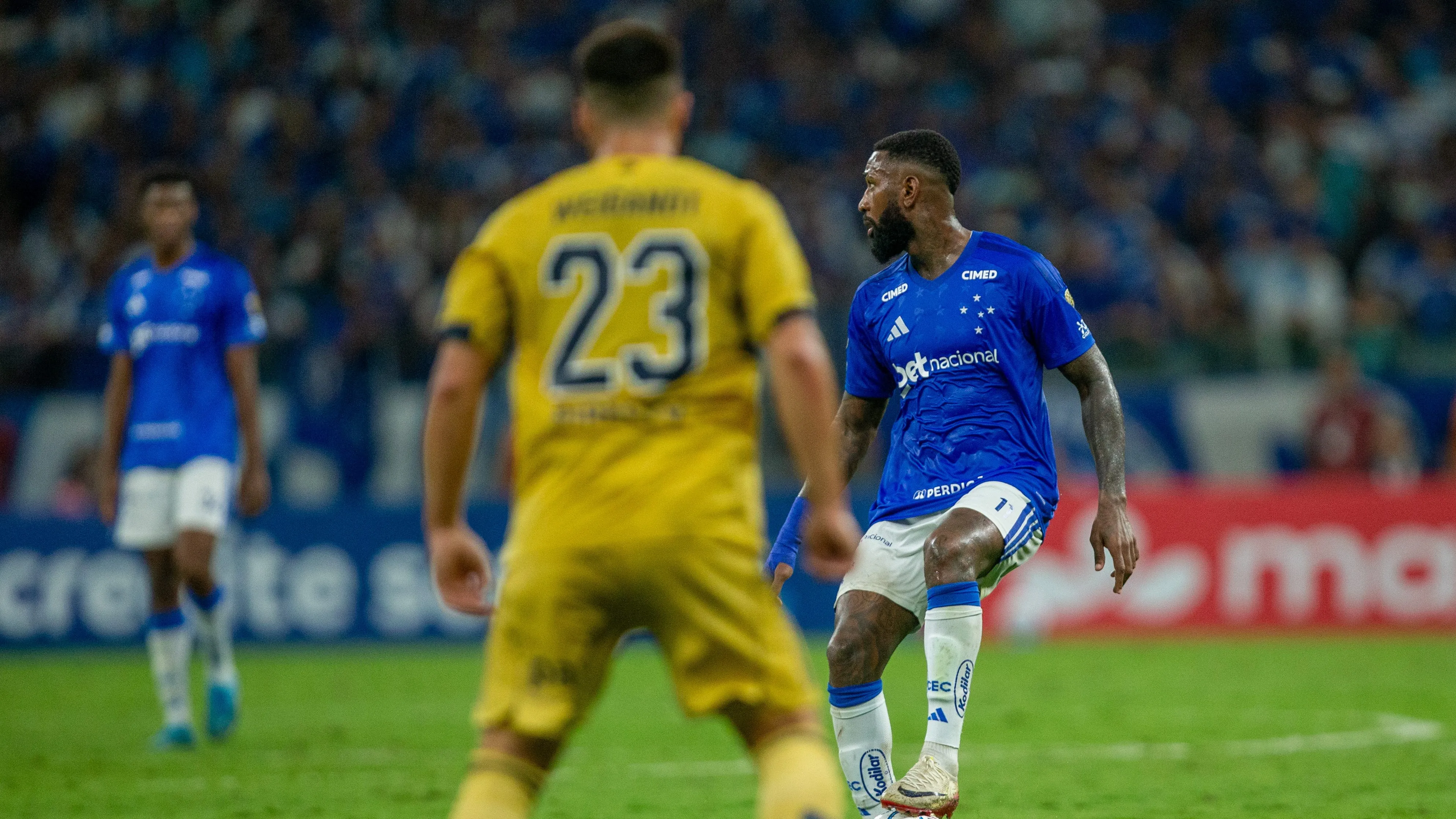 Gerson  durante partida contra o Boca Juniors no Mineirão. Foto: Fernando Moreno/AGIF