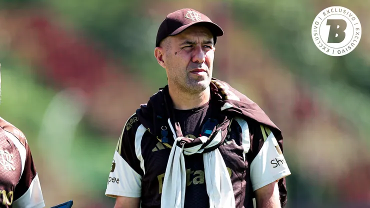 Leonardo Jardim técnico do Flamengo durante treinamento no Ninho do Urubu