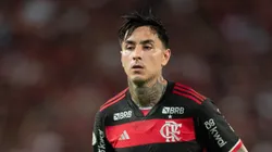Pulgar jogador do Flamengo durante partida contra o Cuiaba no estadio Arena Pantanal pelo campeonato Brasileiro A 2024. Foto: Gil Gomes/AGIF