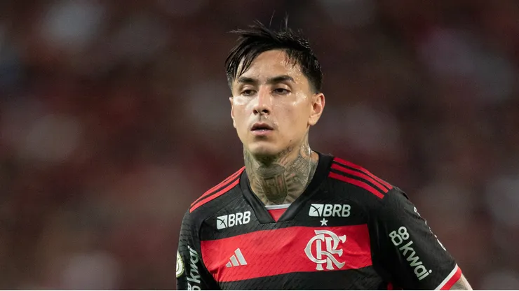 Pulgar jogador do Flamengo durante partida contra o Cuiaba no estadio Arena Pantanal pelo campeonato Brasileiro A 2024. Foto: Gil Gomes/AGIF