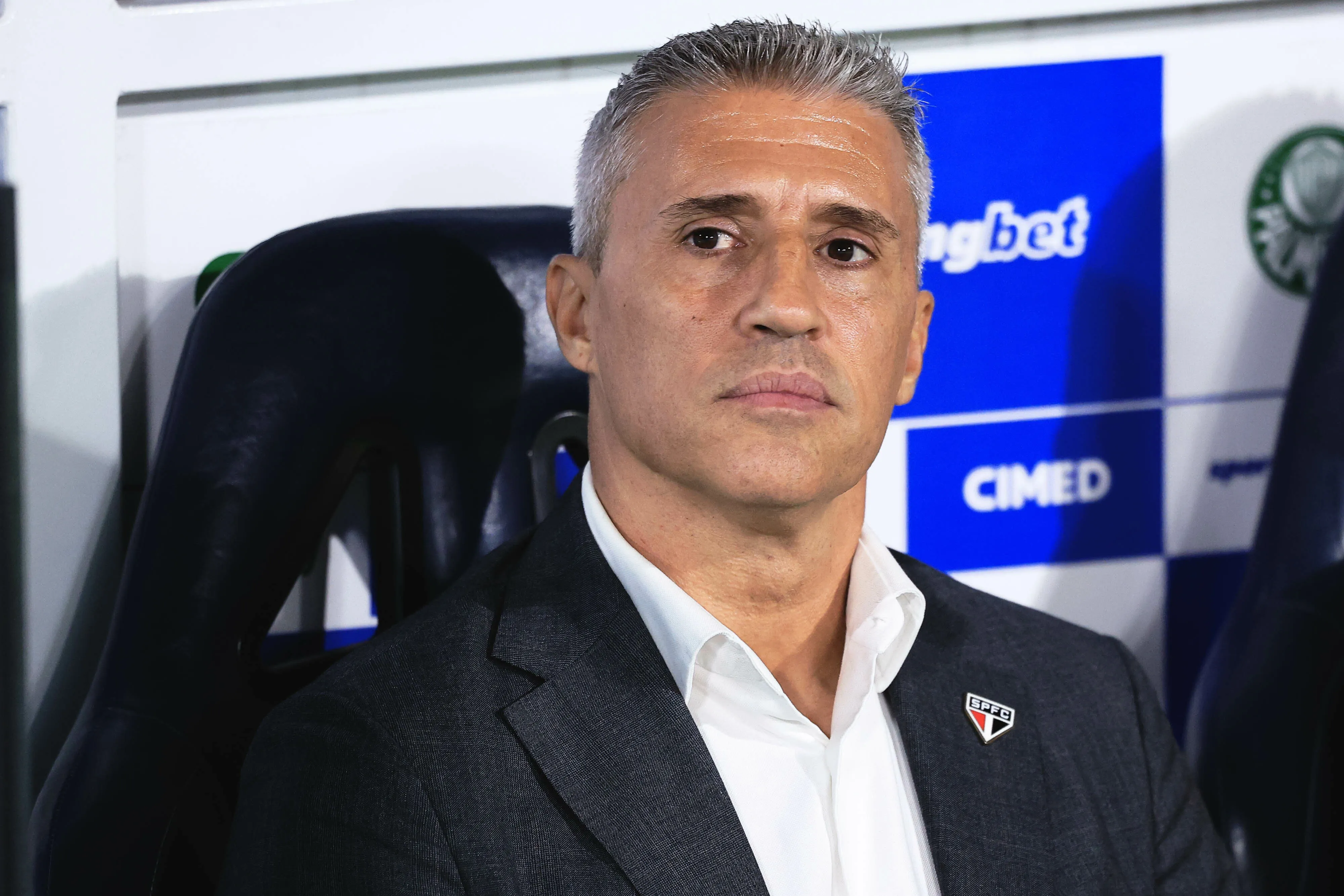 SP – BARUERI – 01/03/2026 – PAULISTA 2026, PALMEIRAS X SAO PAULO – Hernan Crespo tecnico do Sao Paulo durante partida contra o Palmeiras no estadio Arena Barueri pelo campeonato Paulista 2026. Foto: Ettore Chiereguini/AGIF