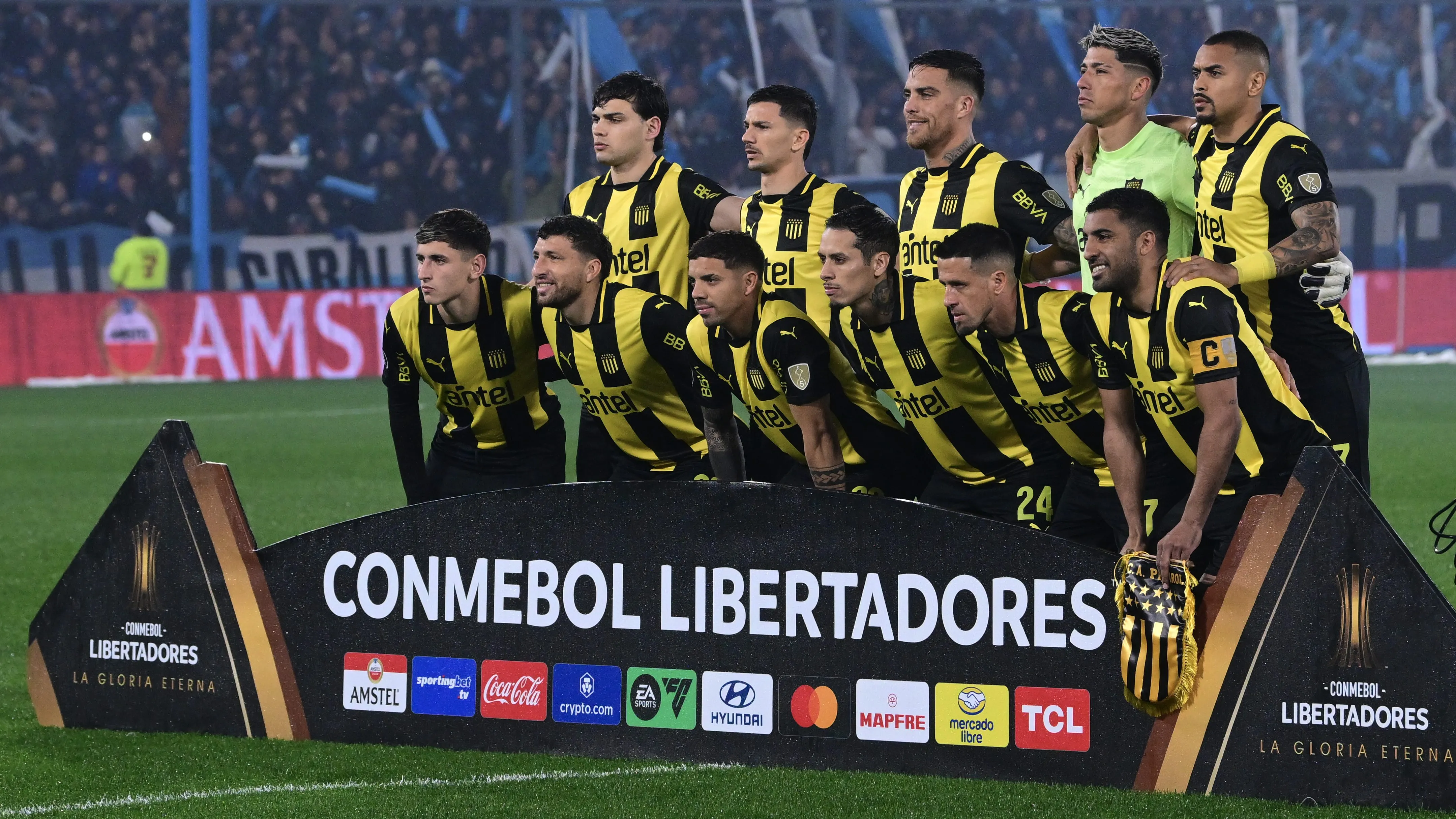 Jogadores do Peñarol pela Libertadores de 2025. (Photo by Marcelo Endelli/Getty Images)