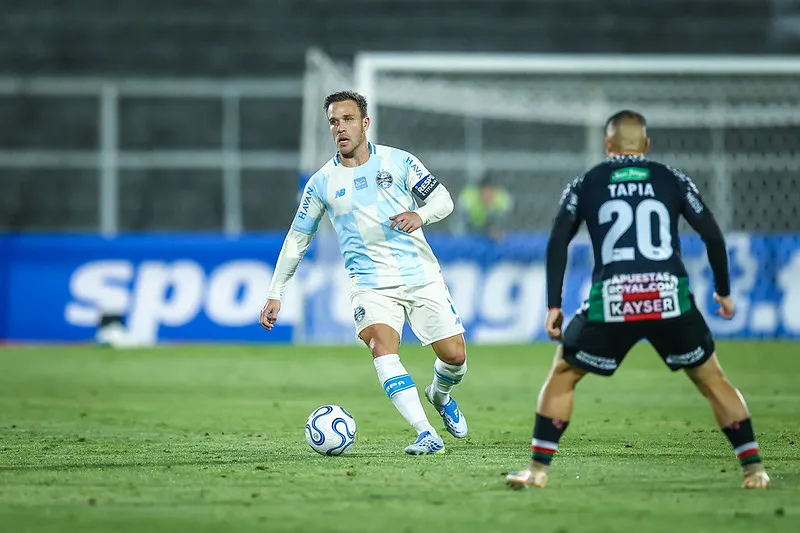 Grêmio ficou no empate sem gols com o Palestino, pela Copa Sul-Americana. Foto: Lucas Uebel/Grêmio FBPA