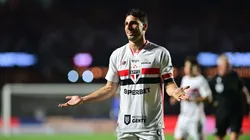 Jonathan Calleri (São Paulo) durante jogo contra o Palmeiras, no dia 21.03.2026. Foto: SPP Sport Press / Alamy