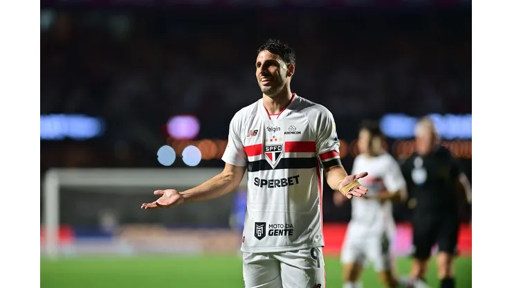 Jonathan Calleri (São Paulo) durante jogo contra o Palmeiras, no dia 21.03.2026. Foto: SPP Sport Press / Alamy