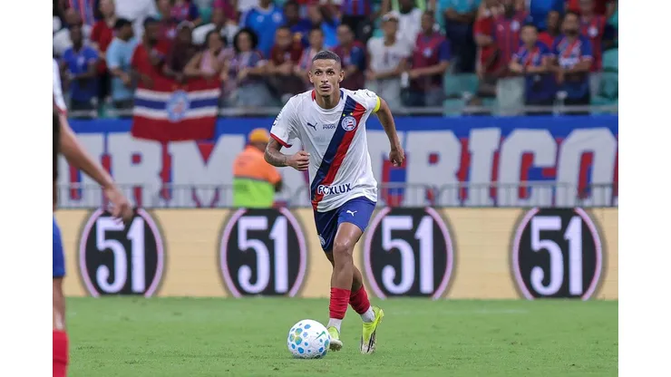 Luciano Juba (Bahia) durante jogo contra o Bragantino, no dia 18.03.2026. Foto: Associated Press / Alamy