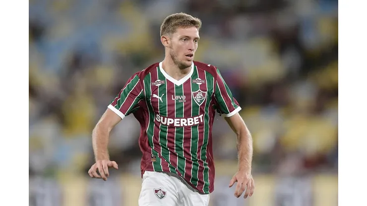 Rodrigo Castillo (Fluminense) durante jogo contra o Atlético-MG, no dia 21.03.2026. Foto: Associated Press / Alamy