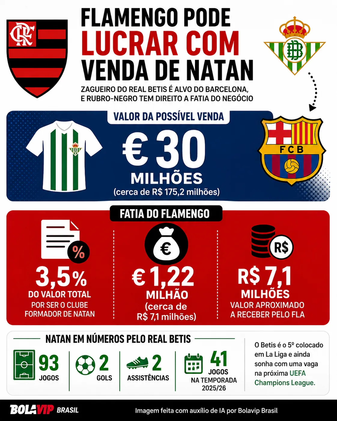 Infográfico sobre o tema da matéria – Foto: gerada com auxílio de IA pelo Bolavip Brasil