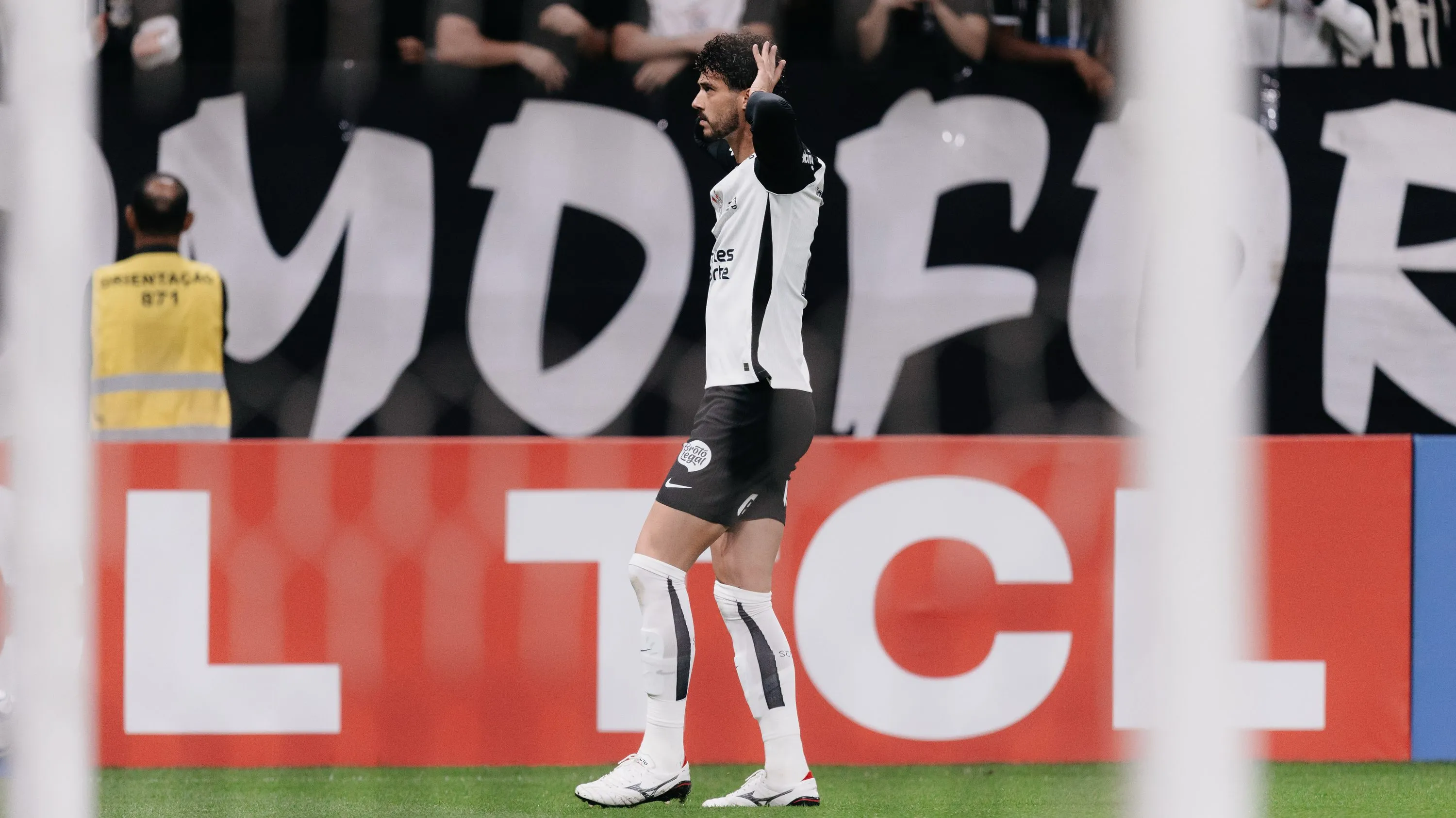 Gustavo Henrique jogador do Corinthians comemora seu gol durante partida contra o Peñarol no estádio Arena Corinthians pelo campeonato Copa Libertadores 2026. Foto: Guilherme Veiga/RP FOTOPRESS/AGIF