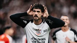 Gustavo Henrique jogador do Corinthians comemora seu gol durante partida contra o Santa Fe no estádio Arena Corinthians pelo campeonato Copa Libertadores 2026. Foto: Guilherme Veiga/RP FOTOPRESS/AGIF