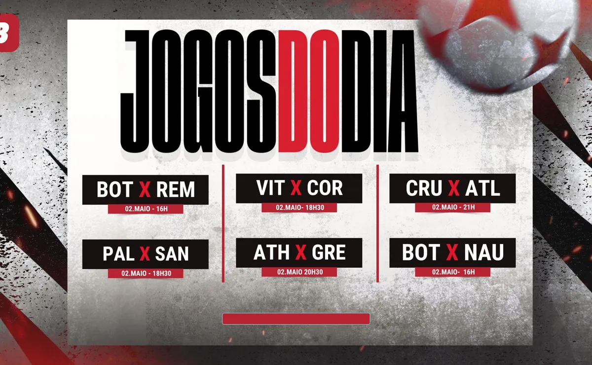 Agenda de jogos de hoje (02/05): horários e onde assistir futebol ao vivo neste sábado