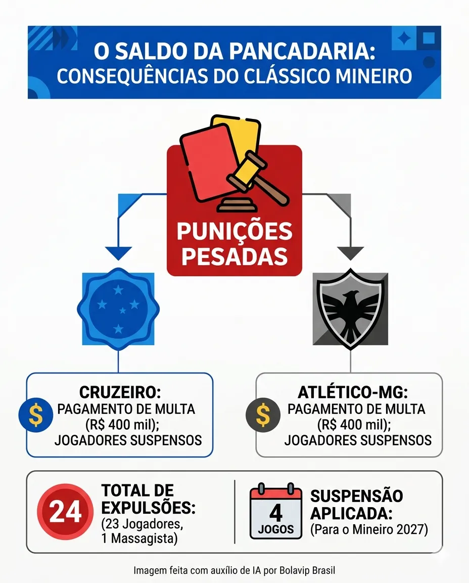 Infográfico briga Cruzeiro X Atlético