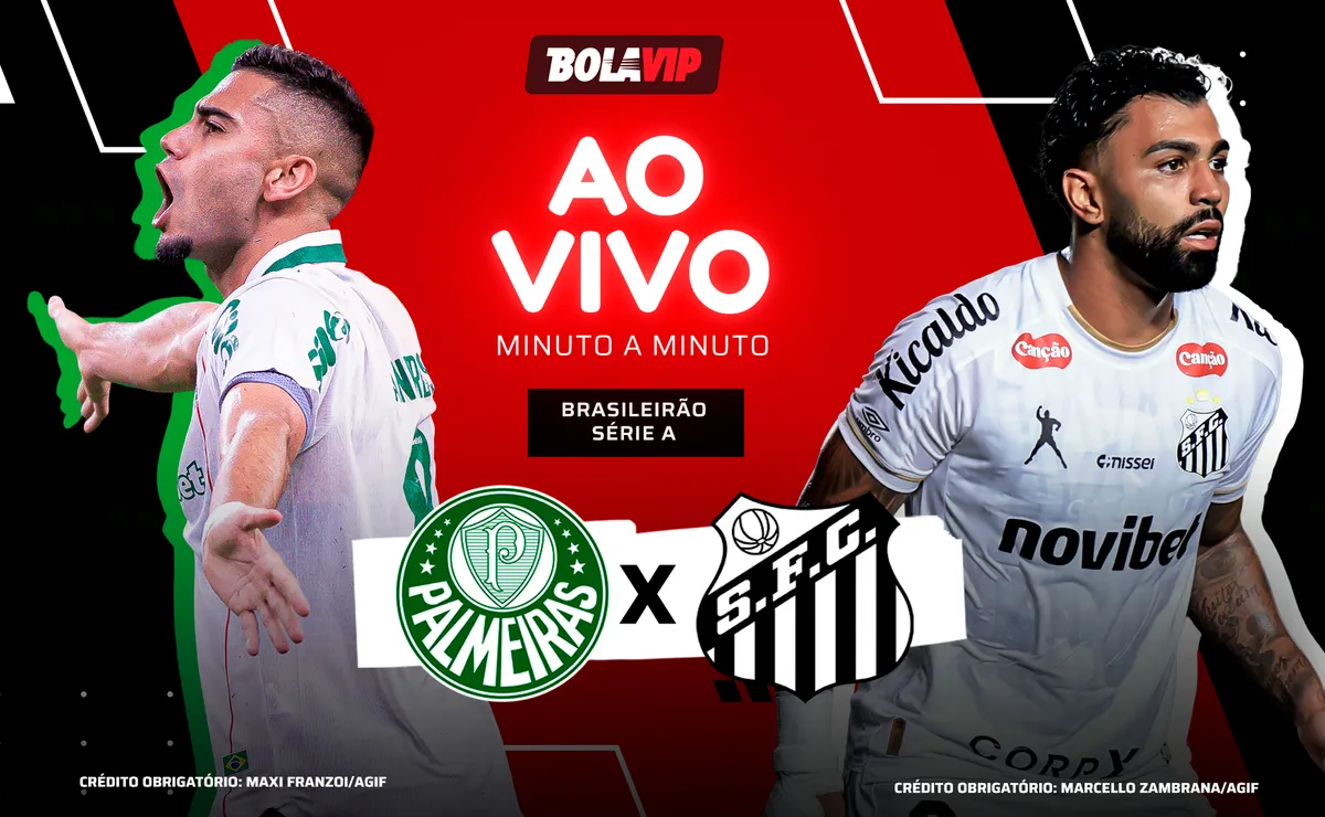 Palmeiras x Santos AO VIVO e GRÁTIS – Onde assistir jogo em tempo real pelo Brasileirão