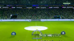 Palmeiras canta o hino nacional sem o Santos - Foto: Reprodução/Transmissão oficial do Premiere