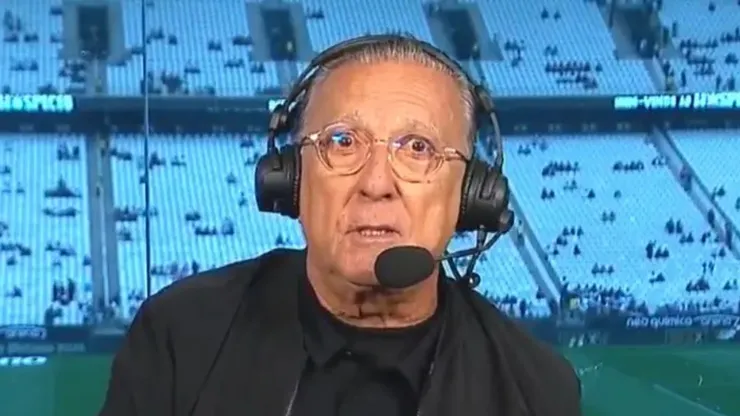 Galvão durante transmissão na Neo Química Arena