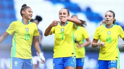 Gigi marca para a Seleção. Foto: Staff Images/CBF