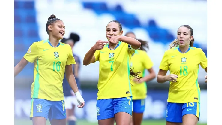 Gigi marca para a Seleção. Foto: Staff Images/CBF