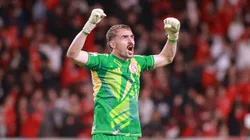 RS - PORTO ALEGRE - 03/05/2026 - BRASILEIRO A 2026, INTERNACIONAL X FLUMINENSE - Anthoni goleiro do Internacional comemora gol de Alerrando durante partida contra o Fluminense no estadio Beira-Rio pelo campeonato Brasileiro A 2026. Foto: Maxi Franzoi/AGIF