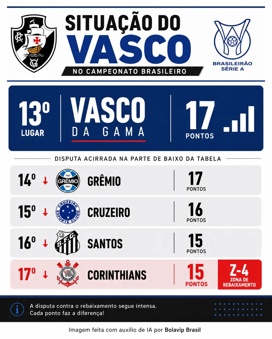 Infográfico Vasco Brasileirão