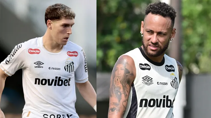 Rollheiser e Neymar são opções para o meio-campo do Santos - Fotos: Marcello Zambrana/AGIF e Jota Erre/AGIF