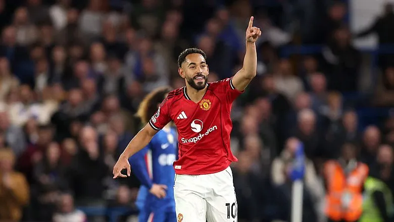 Matheus Cunha no Manchester United. Foto: Julian Finney/Getty Images