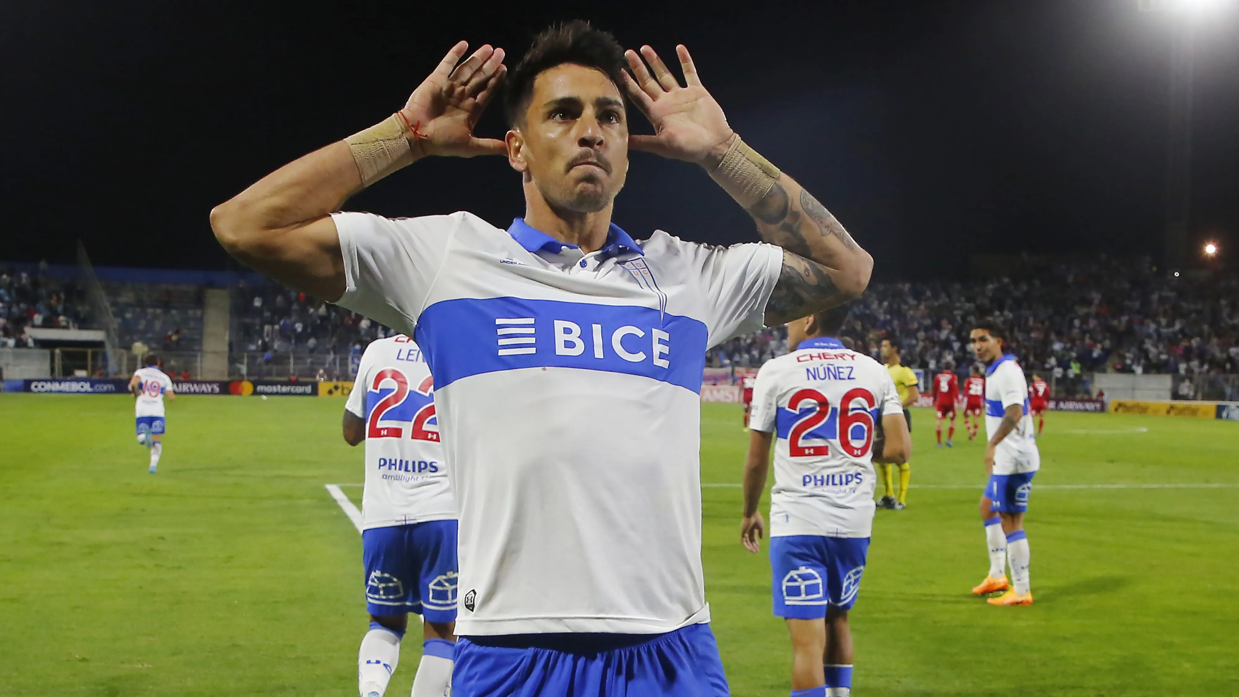 Zampedri, atacante da Universidad do Chile. (Photo by Marcelo Hernandez/Getty Images)