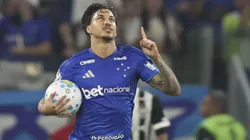 Kaio Jorge jogador do Cruzeiro comemora seu gol durante partida contra o Atletico-MG no estadio Mineirao pelo campeonato Brasileiro A 2026. Foto: Gilson Lobo/AGIF
