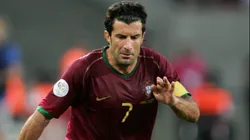 Luís Figo conduziu Portugal ao quarto lugar na Copa de 2006 (Photo by Laurence Griffiths)