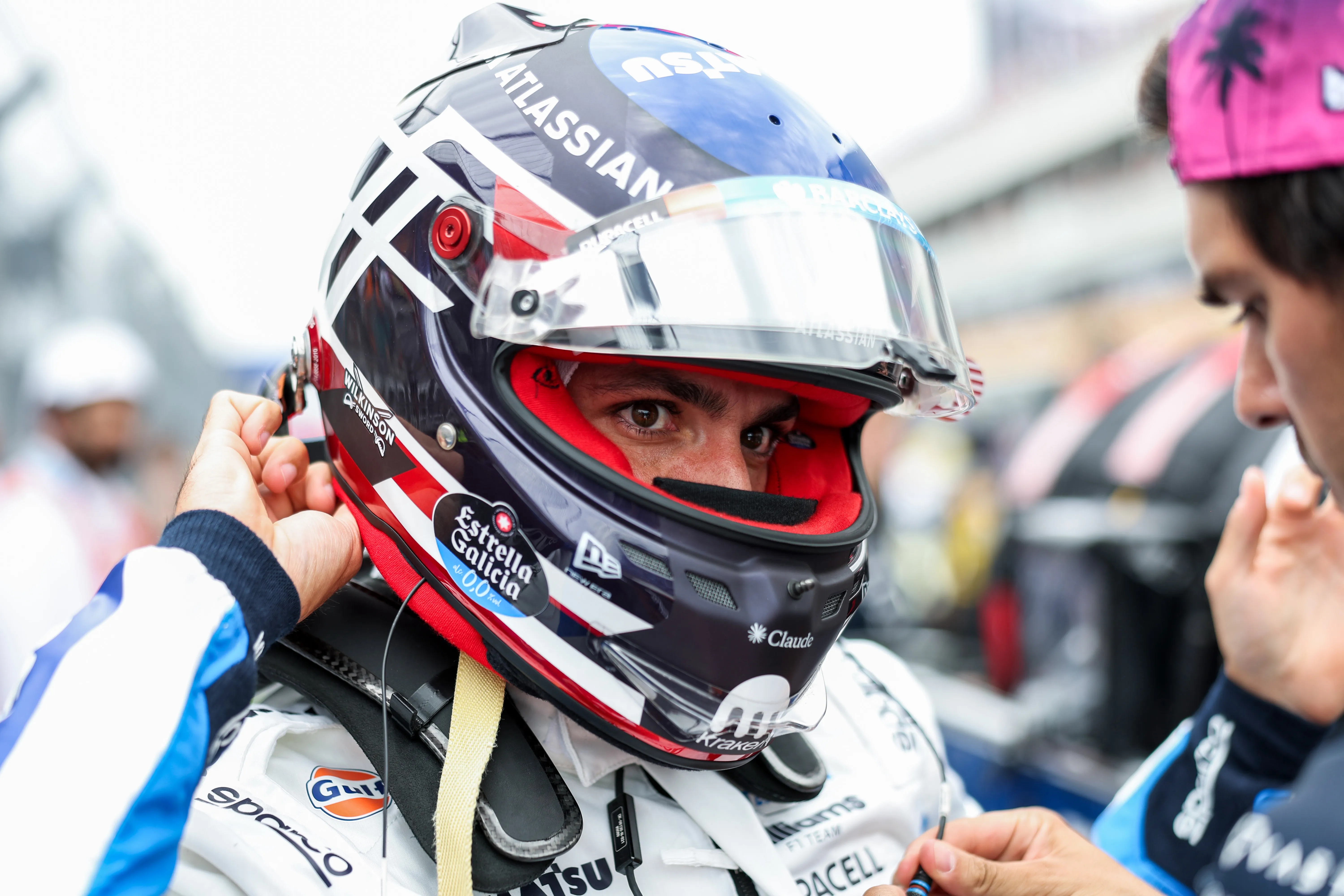 MIAMI, FLORIDA – MAY 03: Carlos Sainz of Spain and Williams prepares to drive on the grid during the F1 Grand Prix of Miami at Miami International Autodrome on May 03, 2026 in Miami, Florida. (Photo by Peter Fox/Getty Images)