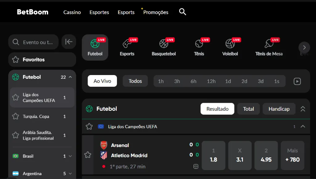 BetBoom Apostas Ao Vivo