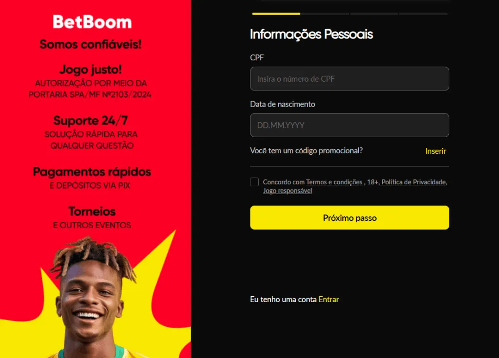 BetBoom Cadastro