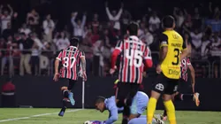 Artur jogador do Sao Paulo comemora seu gol durante partida contra o OHiggins no estadio Morumbi pelo campeonato Copa Sul-Americana 2026. Foto: Ettore Chiereguini/AGIF
