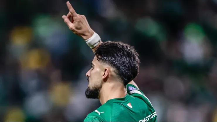 SP - SAO PAULO - 02/05/2026 - BRASILEIRO A 2026, PALMEIRAS X SANTOS - Flaco Lopez jogador do Palmeiras comemora seu gol durante partida contra o Santos no estadio Arena Allianz Parque pelo campeonato Brasileiro A 2026. Foto: Marcello Zambrana/AGIF