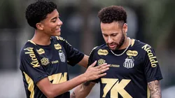 Robinho Jr e Neymar juntos no Santos - Foto: Raul Baretta/Santos