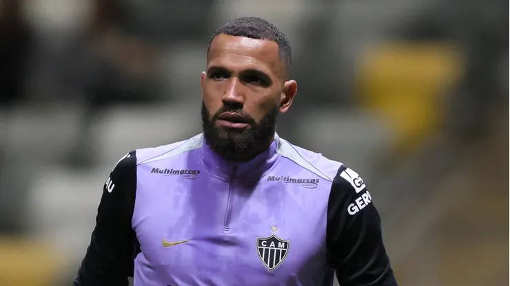 Everson jogador do Atletico durante aquecimento antes da partida contra o Ceara no estadio Arena MRV pelo campeonato Copa Do Brasil 2026.