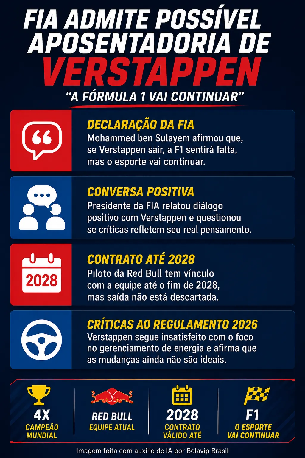 Infográfico sobre o tema da matéria – Foto: gerada com auxílio de IA pelo Bolavip Brasil