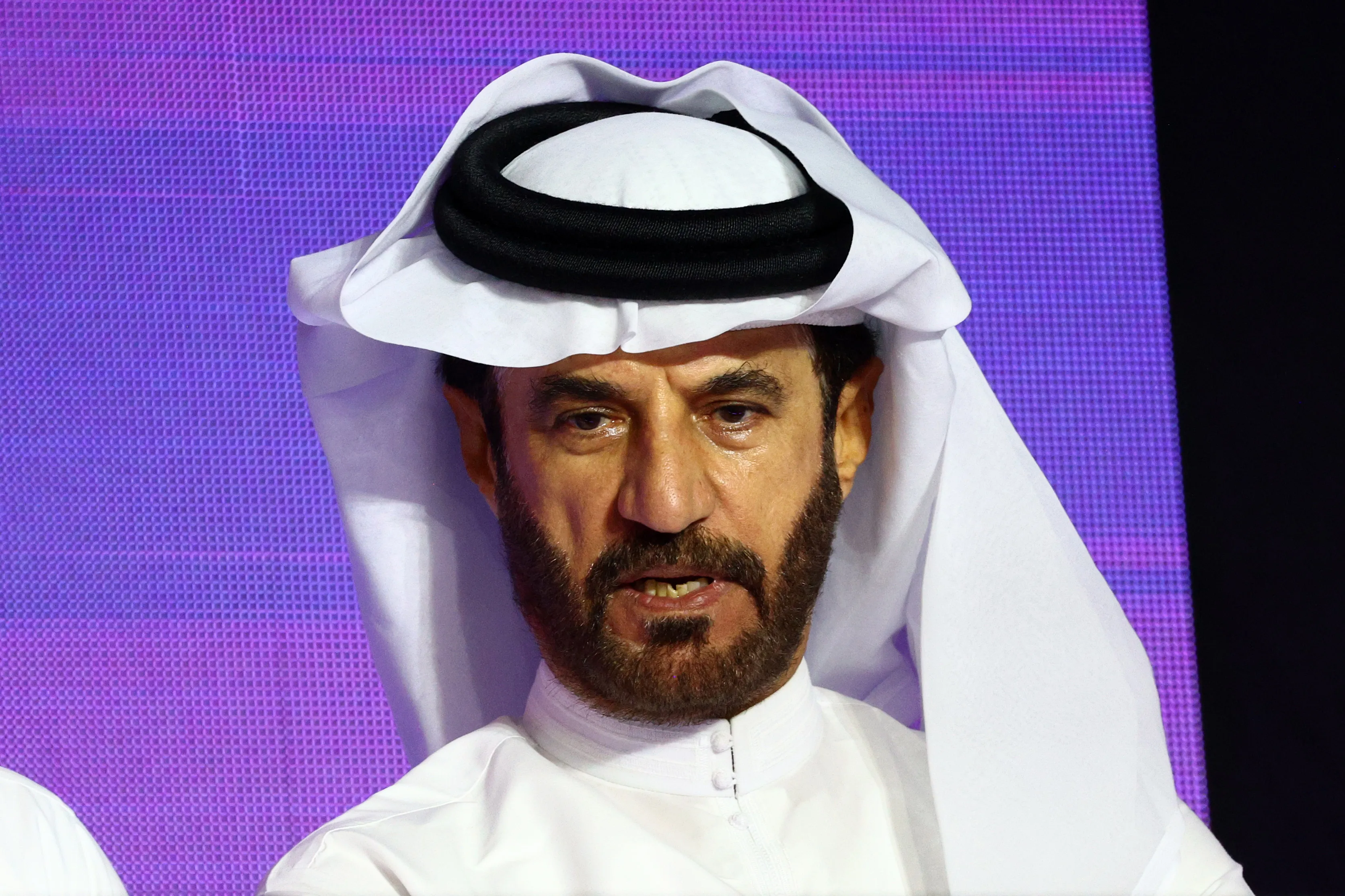 JEDDAH, SAUDI ARABIA – MARCH 09: Mohammed ben Sulayem, FIA President looks on after the F1 Grand Prix of Saudi Arabia at Jeddah Corniche Circuit on March 09, 2024 in Jeddah, Saudi Arabia. (Photo by Clive Rose/Getty Images)
